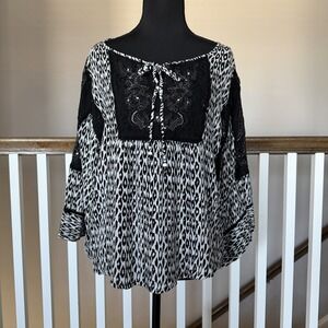 Angie Boho Top Sz S Babydoll Festival Tassel Peasant Fairy Whimsigoth Grunge